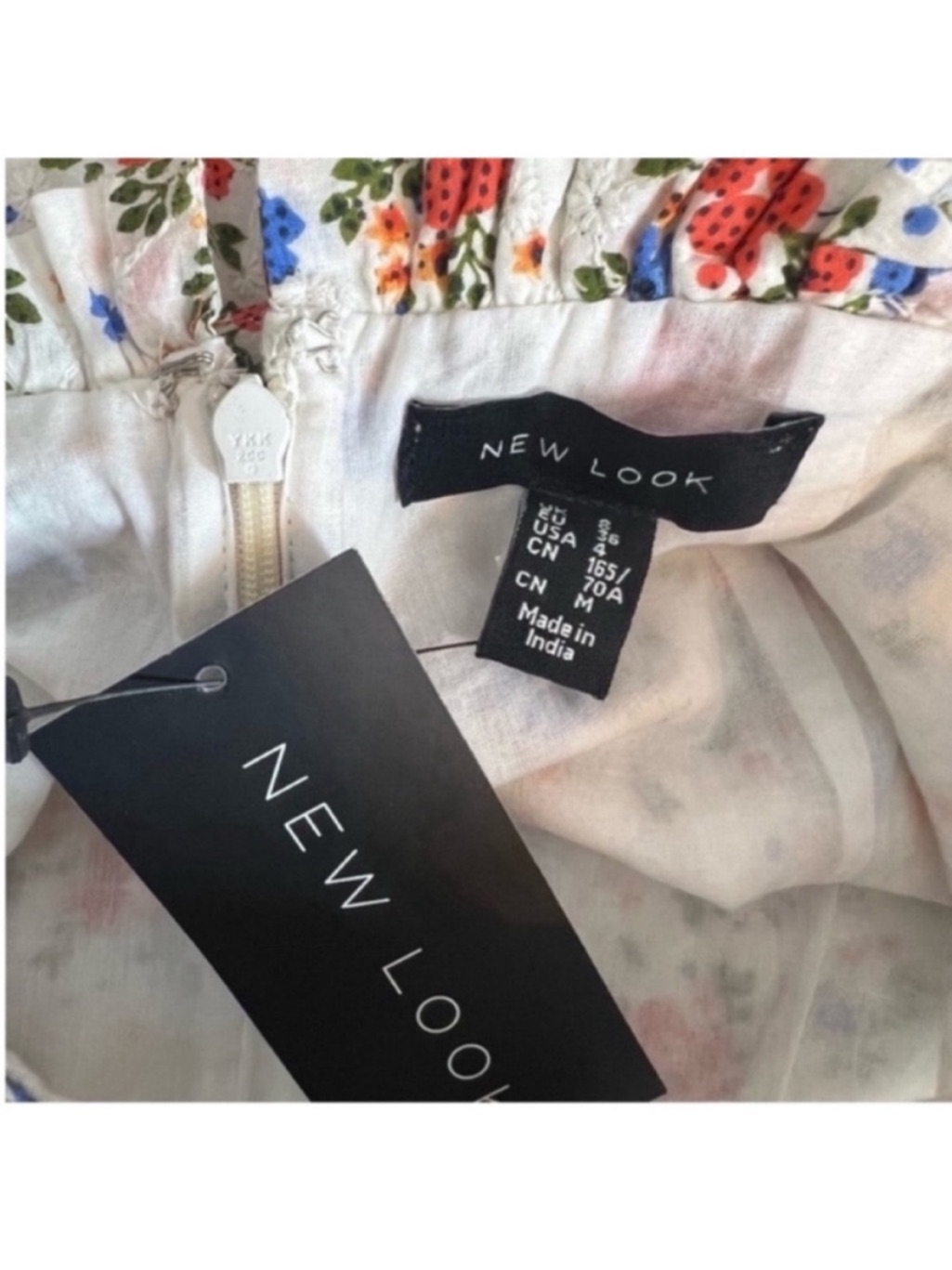 New Look Dainty Floral Cottagecore High Rise Tie Waist Shorts 100% Cotton — image 5 of 6